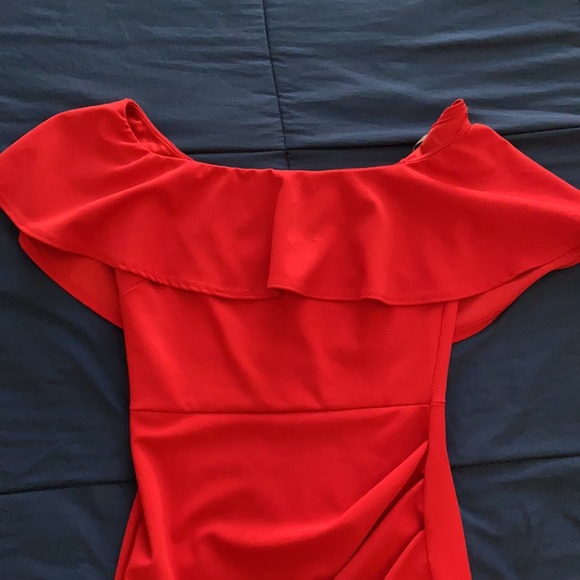 Red Slit Dress - Picture 3 of 3